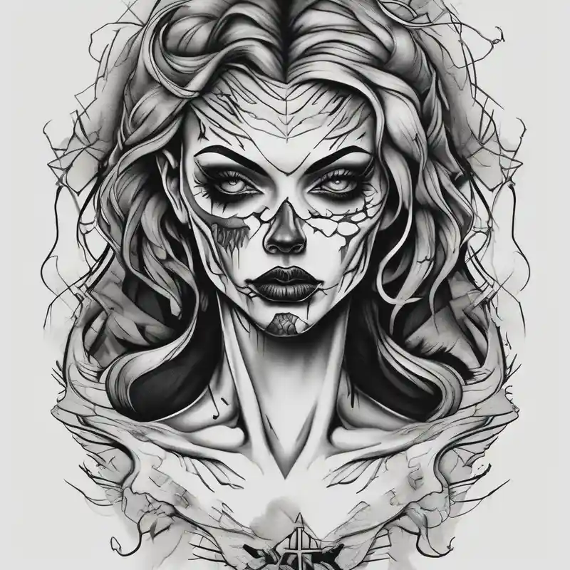 Scary women arm tattoo half sleeve tattoos for men